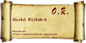 Oszkó Richárd névjegykártya