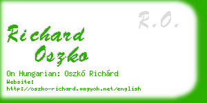 richard oszko business card
