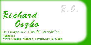 richard oszko business card